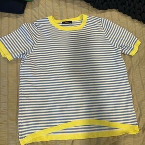 Dokotoo Blue and Yellow Striped Tee